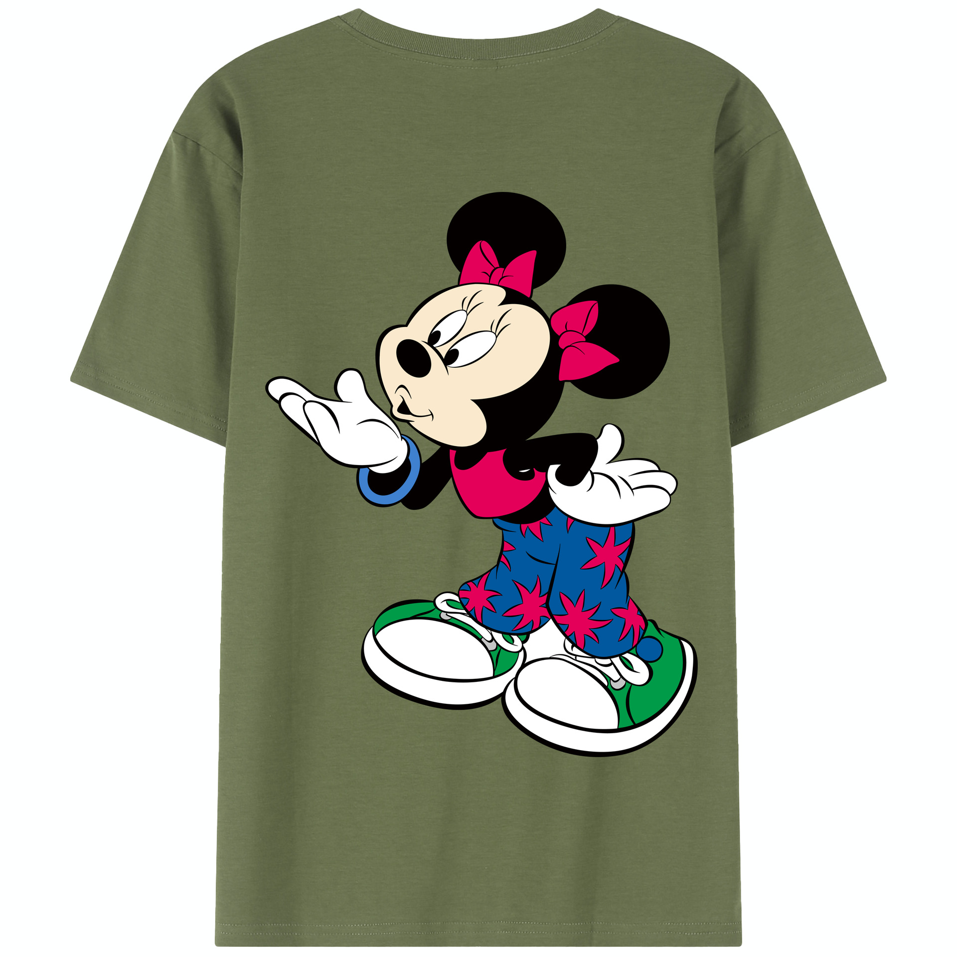 （画像用） ミッキーマウス Mickey Mouse 綿100％半袖Tシャツ（背面プリント）